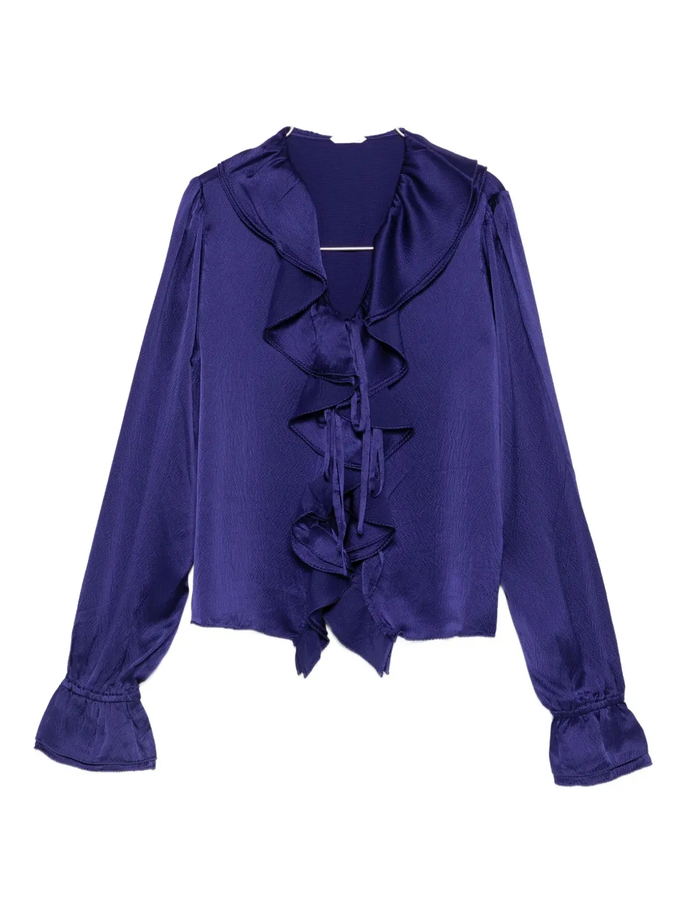 Bode Ruffled Blouse In Blue