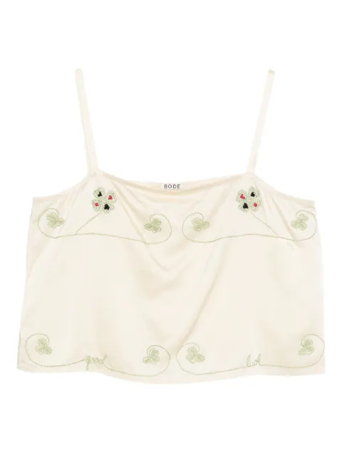 BODE floral-embroidered tank top
