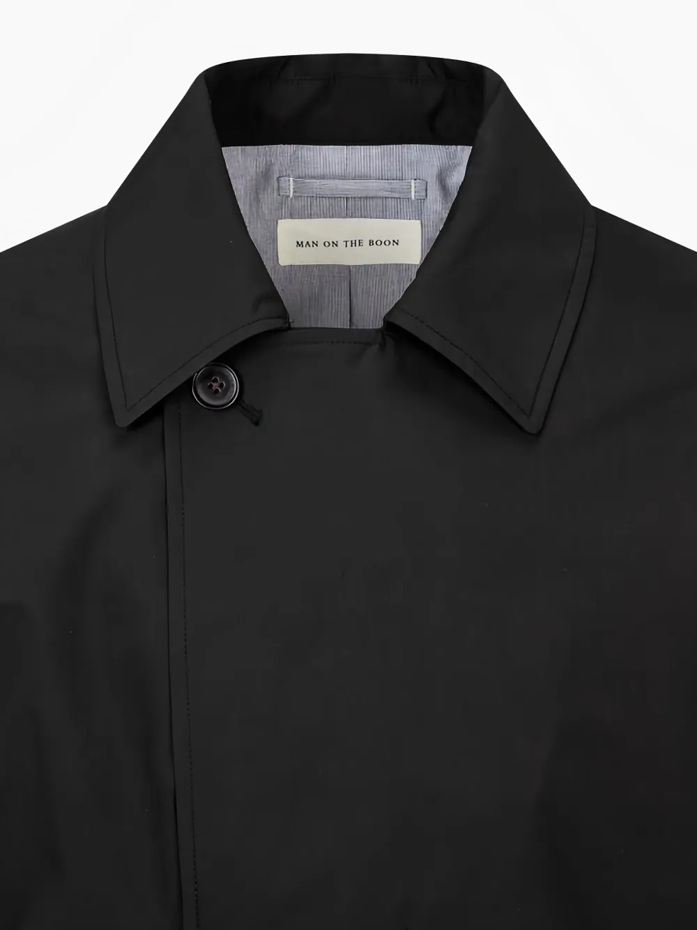 Man On The Boon. Trenchcoat met verborgen sluiting Zwart