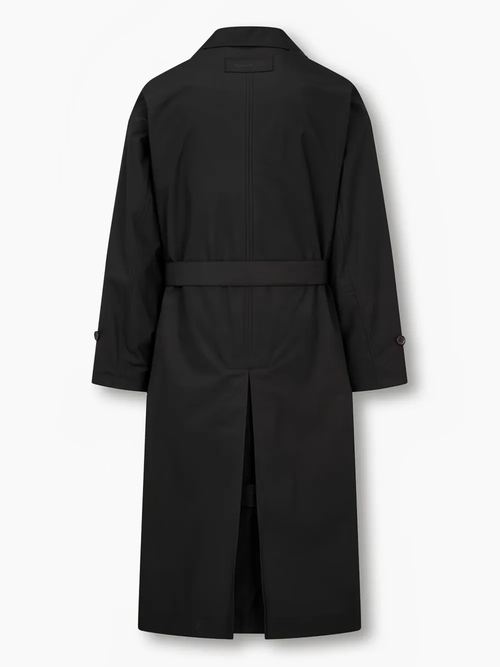 Man On The Boon. Trenchcoat met verborgen sluiting Zwart