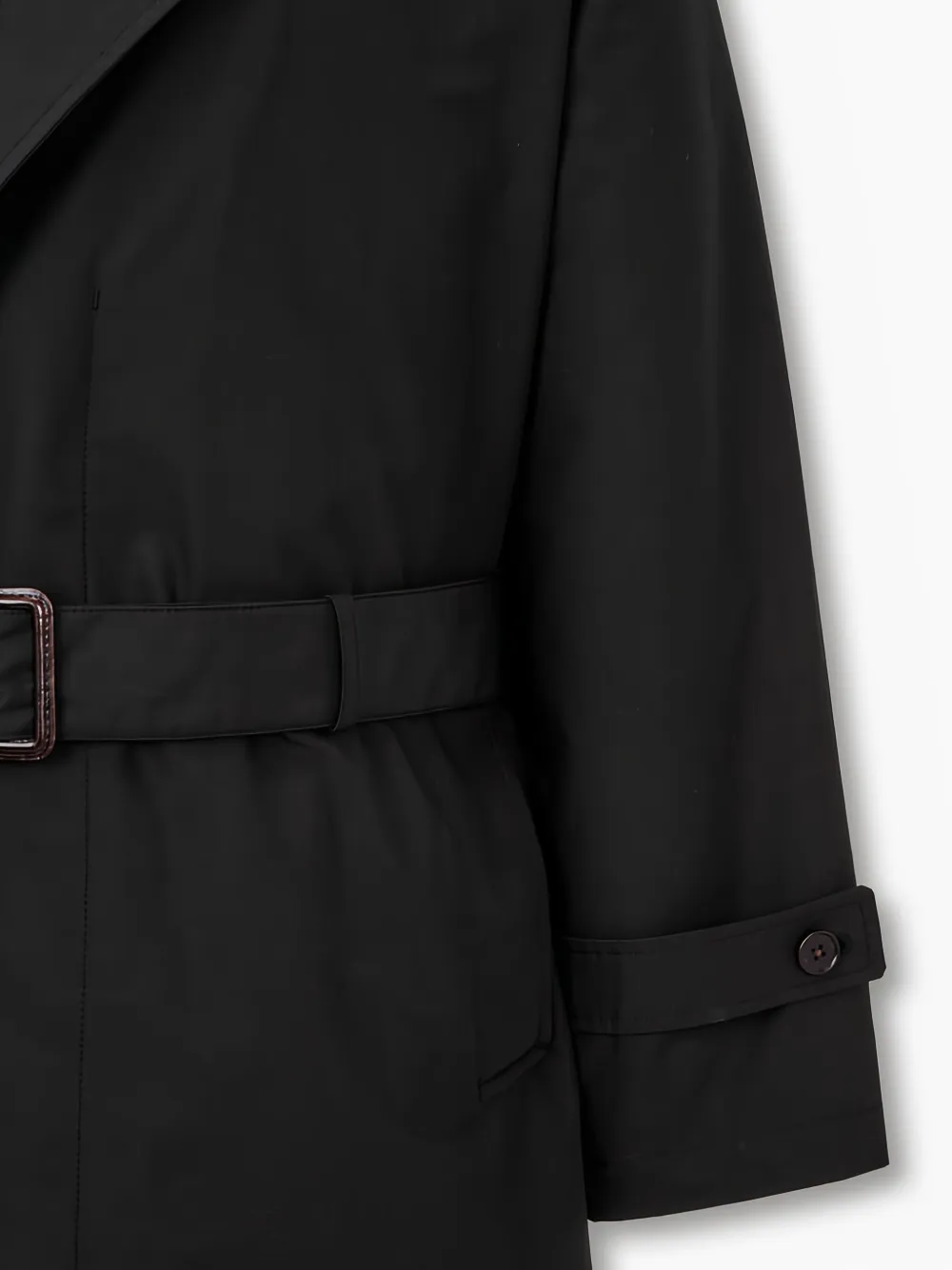 Man On The Boon. Trenchcoat met verborgen sluiting Zwart