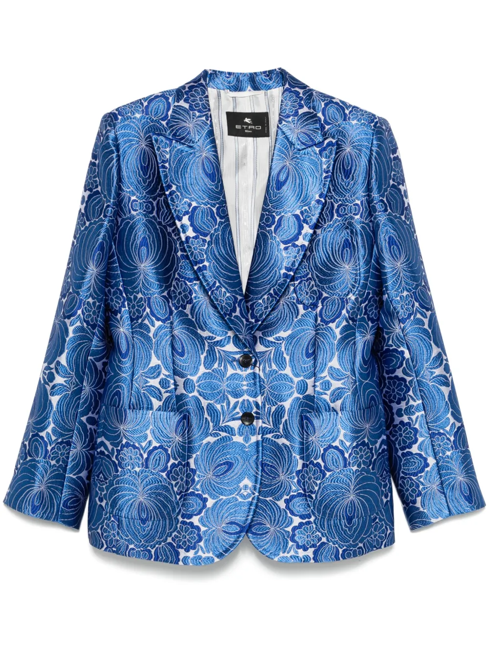 ETRO Blazer met bloemenjacquard Blauw