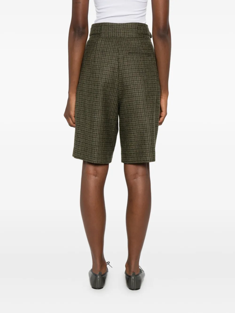 Bode Morris Houndstooth Shorts In Brown