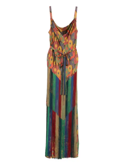 BODE floral-print fringe dress