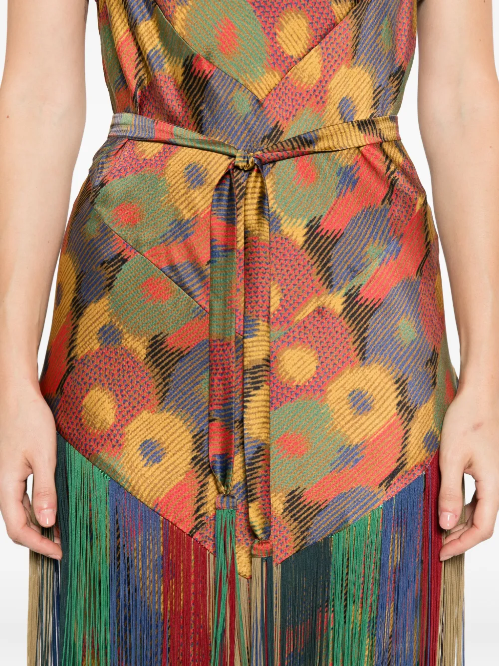 Bode Floral-print Fringe Dress In Multi