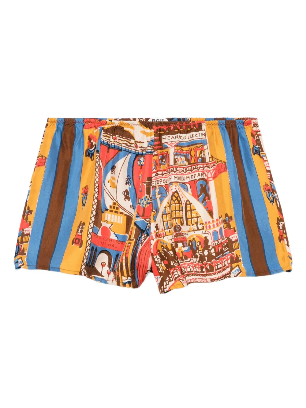 BODE Manhattan Island print shorts | Orange | Image 1