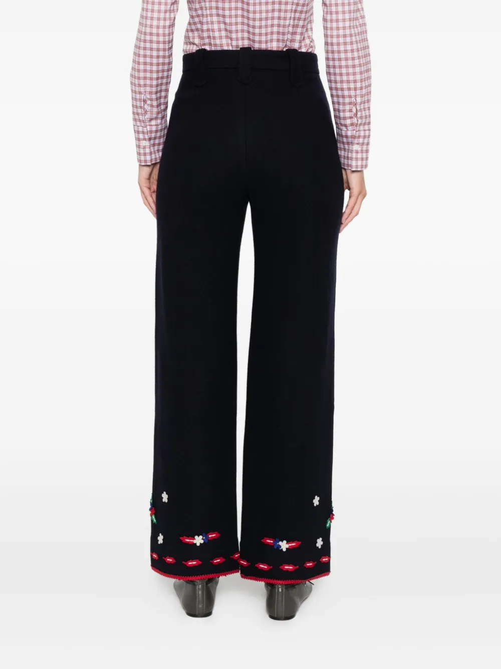 Bode Carroll Flowers Trousers In Black