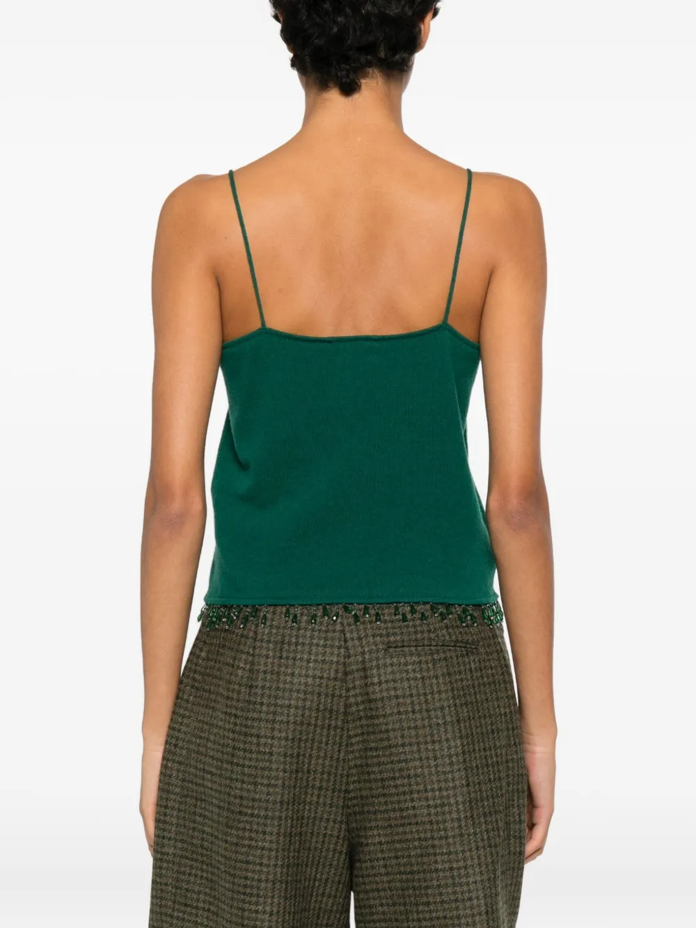 Bode Fringed Bead-embellished Wool And Cashmere-blend Top In Animal Print