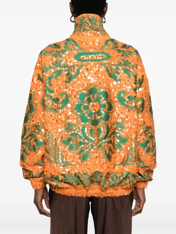 ETRO sequin-embellished Bomber Jacket | Orange | FARFETCH