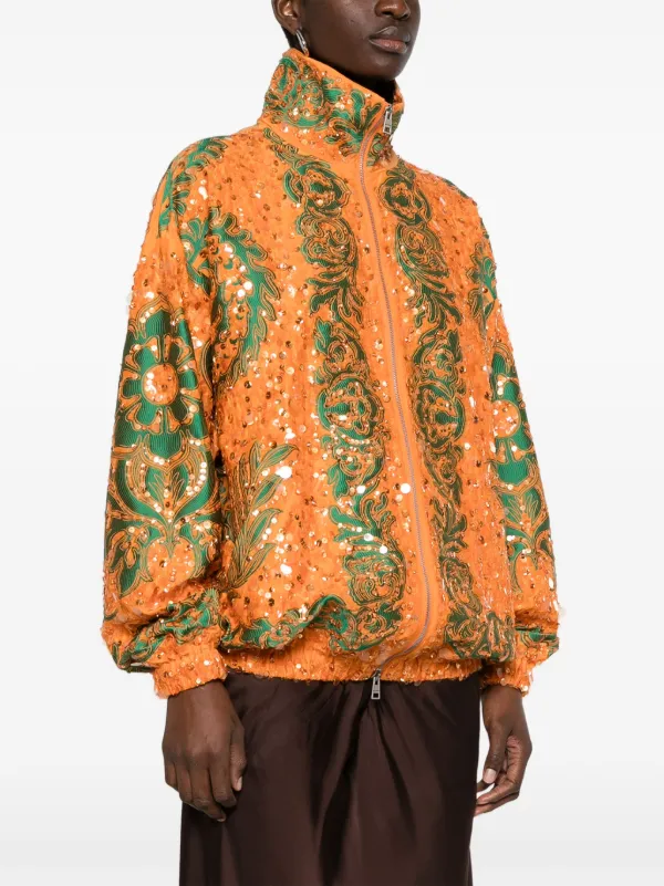 ETRO sequin-embellished Bomber Jacket | Orange | FARFETCH