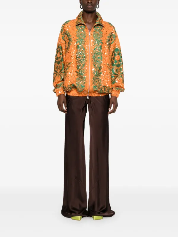 ETRO sequin-embellished Bomber Jacket | Orange | FARFETCH