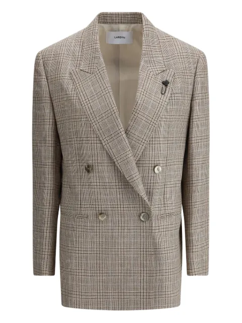 Lardini plaid double-breasted blazer