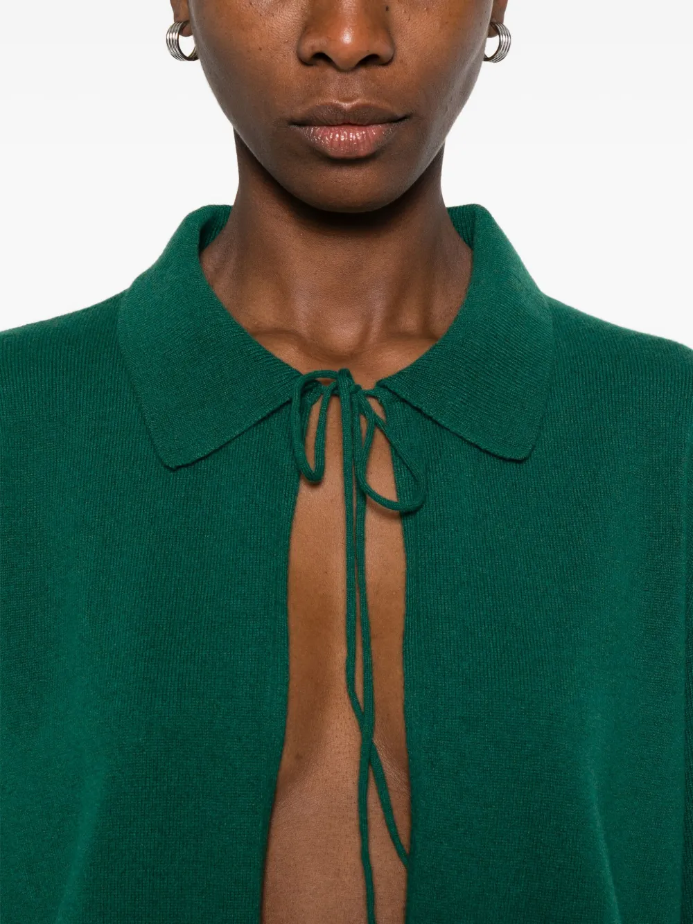 Bode Lodge Tie Droplet-beads Cardigan In Green