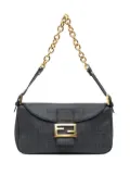 Fendi Pre-Owned 2010-2024 Zucchino Spalmati Double Flap Chain shoulder bag - Black