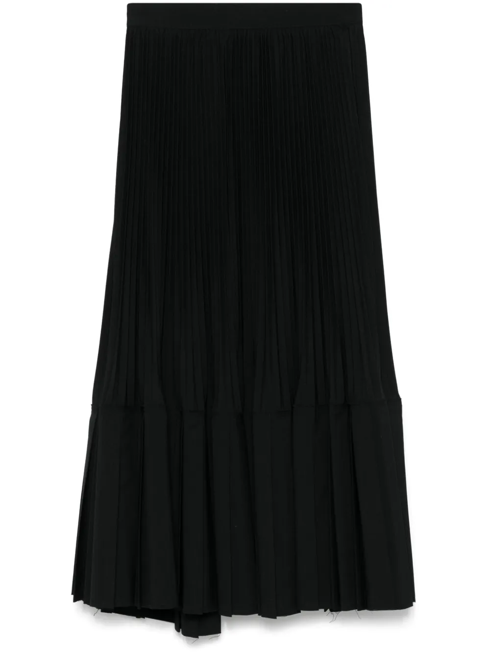 plissé midi skirt