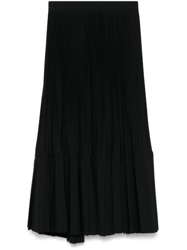 Junya Watanabe Plissé Midi Skirt in Black