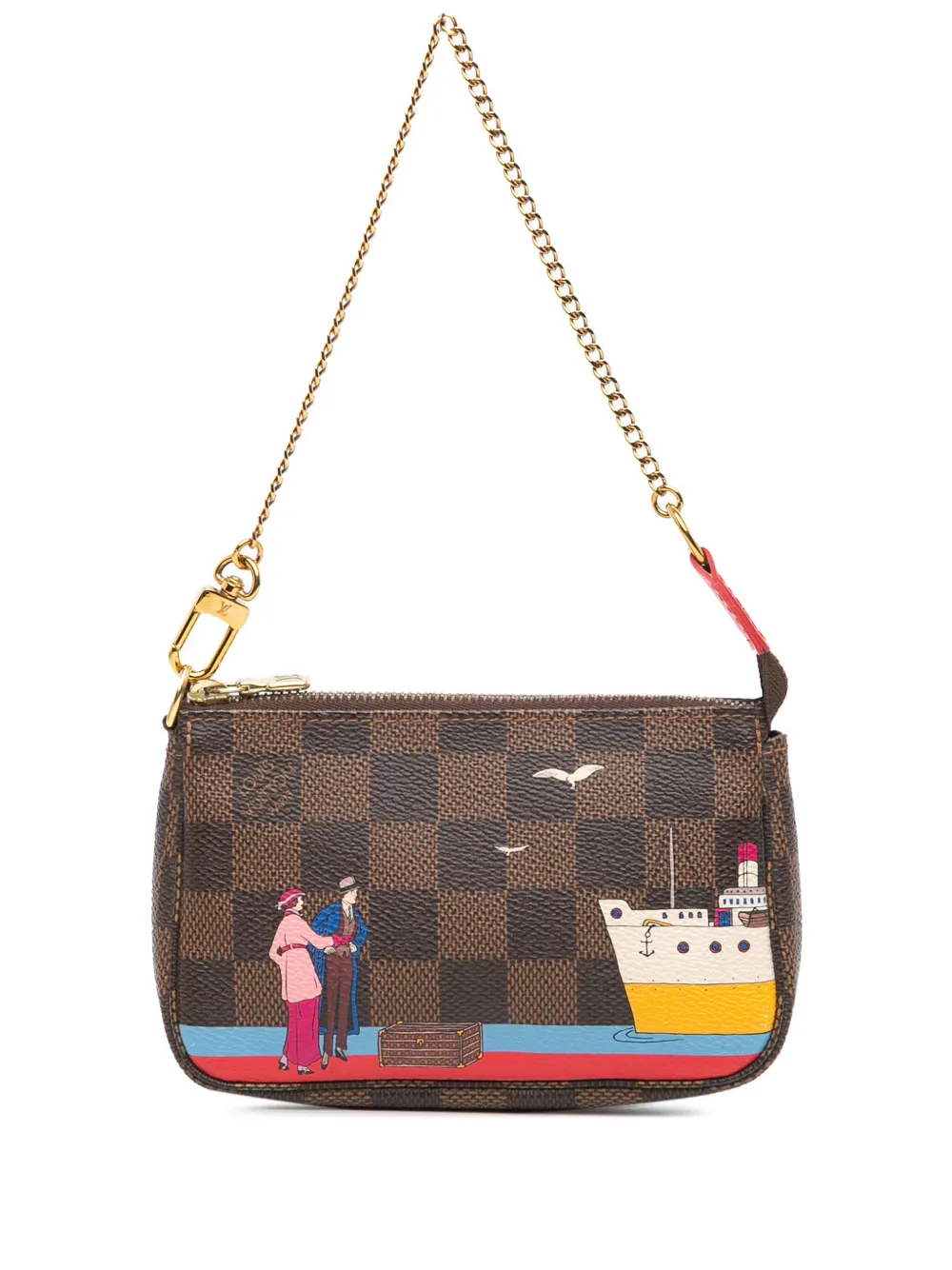 Louis Vuitton Pre-Owned 2016 ダミエ エベヌ トランスアトランティック クルーズ ミニ ポシェット Louis Vuitton Pre-Owned 2016 ダミエ エベヌ トランスアトランティック クルーズ ミニ ポシェット