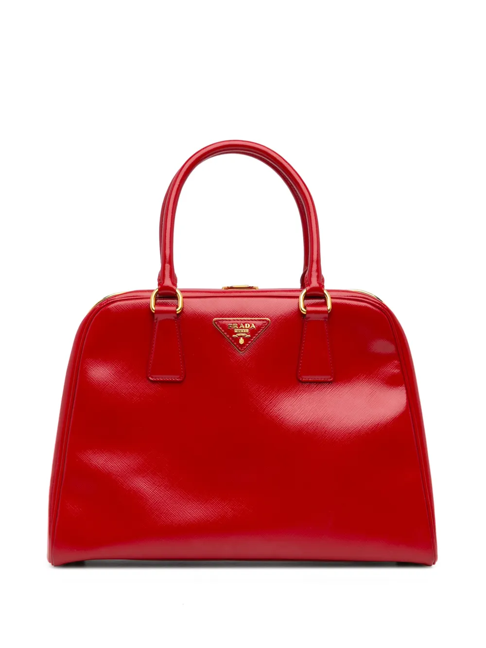 Prada Pre-Owned 2000-2024 Saffiano Vernice Pyramid Frame handbag | Red | Image 1