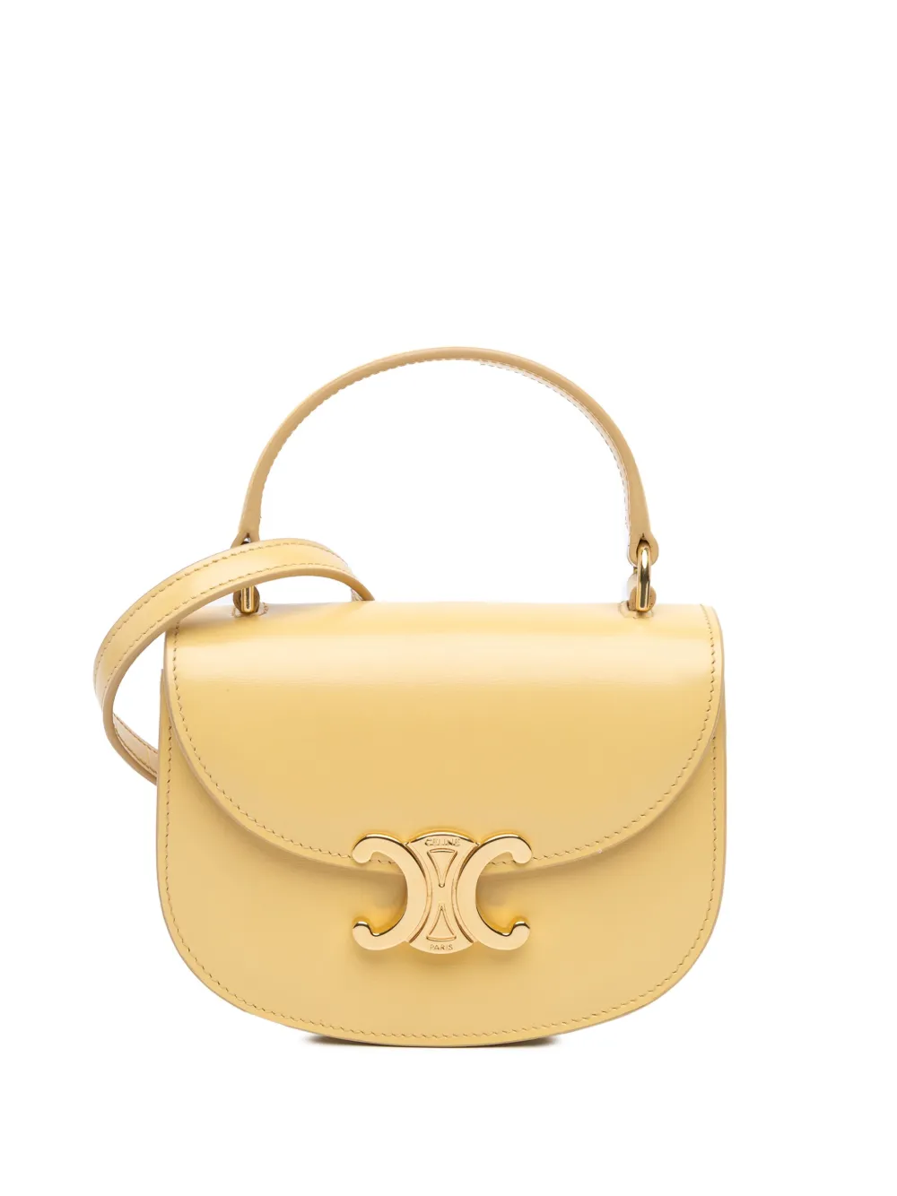 Céline Pre-Owned 2002 ミニ トリオンフ レザー ブザス クレア サッチェルバッグ - イエロー Céline Pre-Owned 2002 ミニ トリオンフ レザー ブザス クレア サッチェルバッグ - イエロー