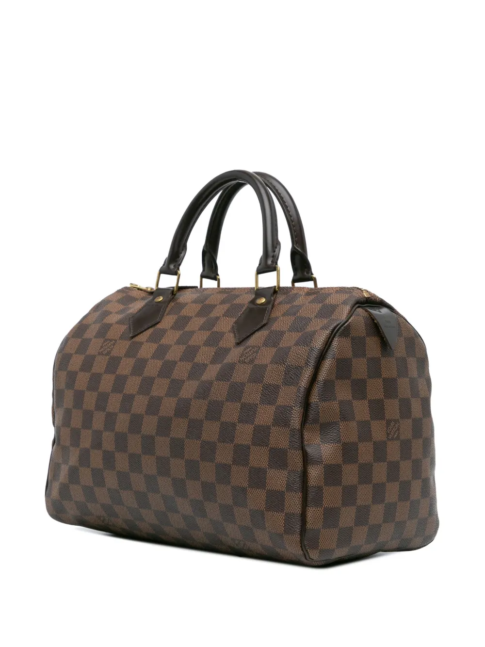 Louis Vuitton Pre-Owned 2012 Damier Ebene Speedy 30 Boston tas - Bruin