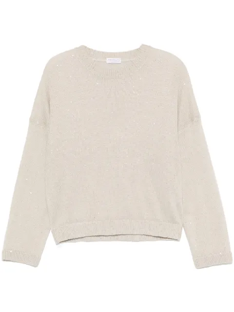 Brunello Cucinelli top con detalles de lentejuelas