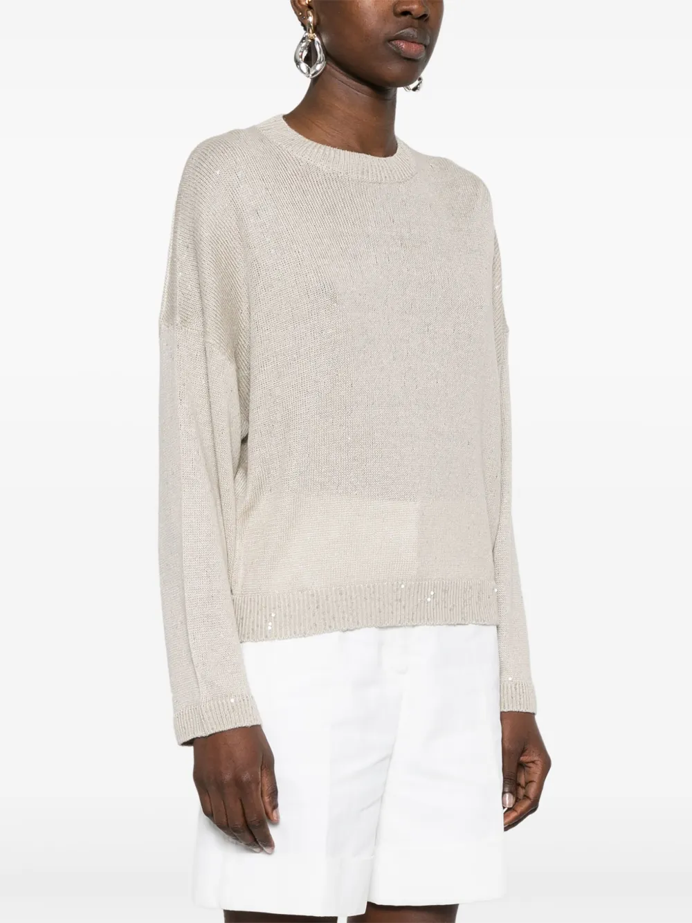 BRUNELLO CUCINELLI SEQUIN-EMBELLISHED TOP