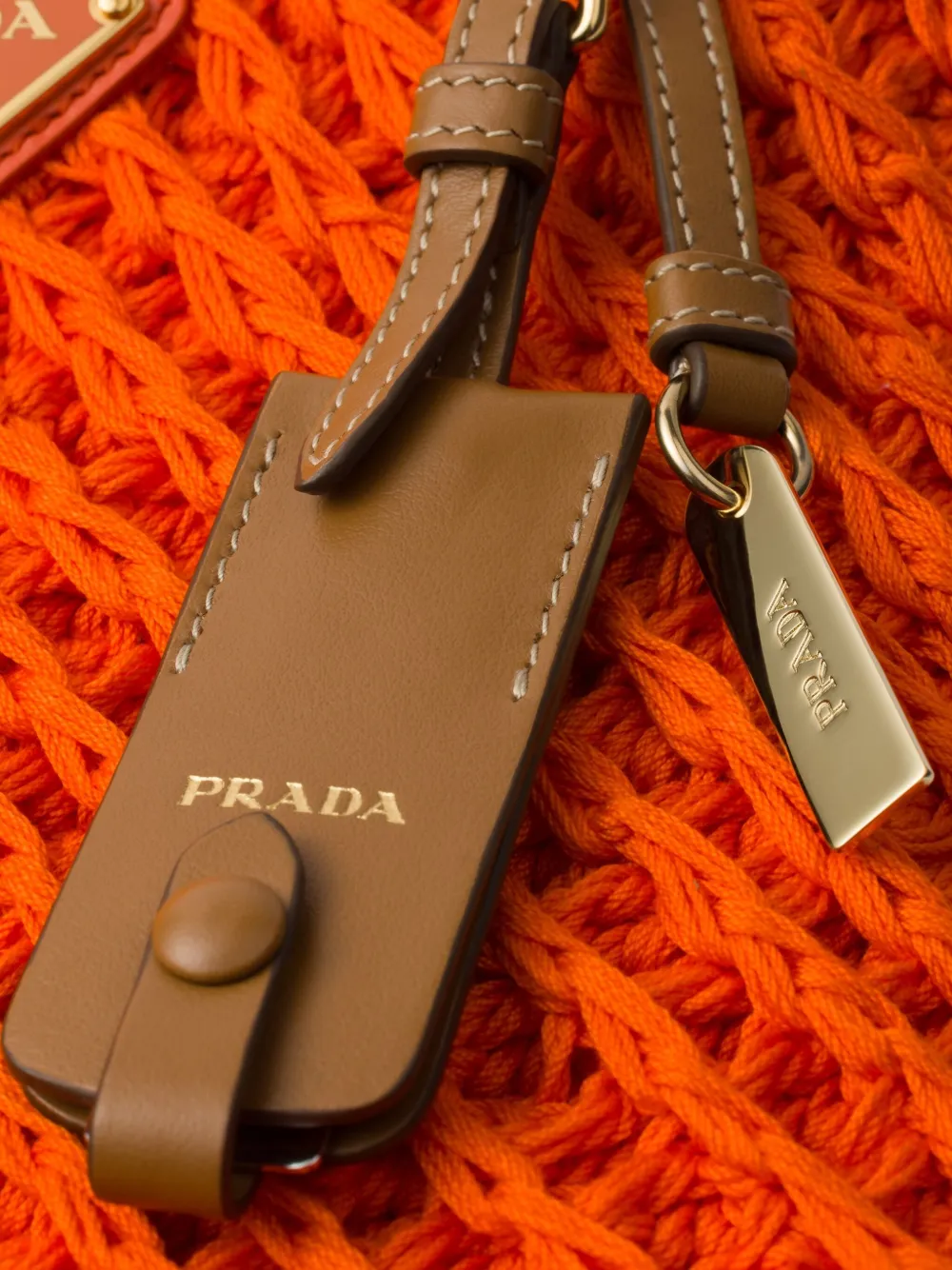 Prada Vera gehaakte shopper Oranje