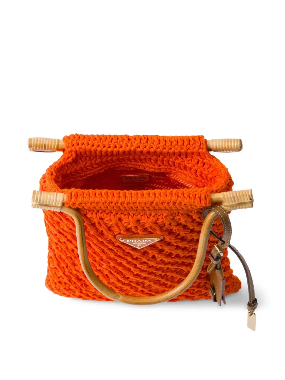 Prada Vera gehaakte shopper Oranje