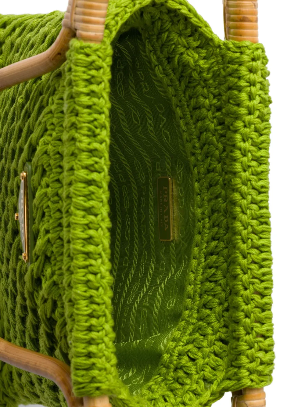 Prada Vera gehaakte shopper Groen