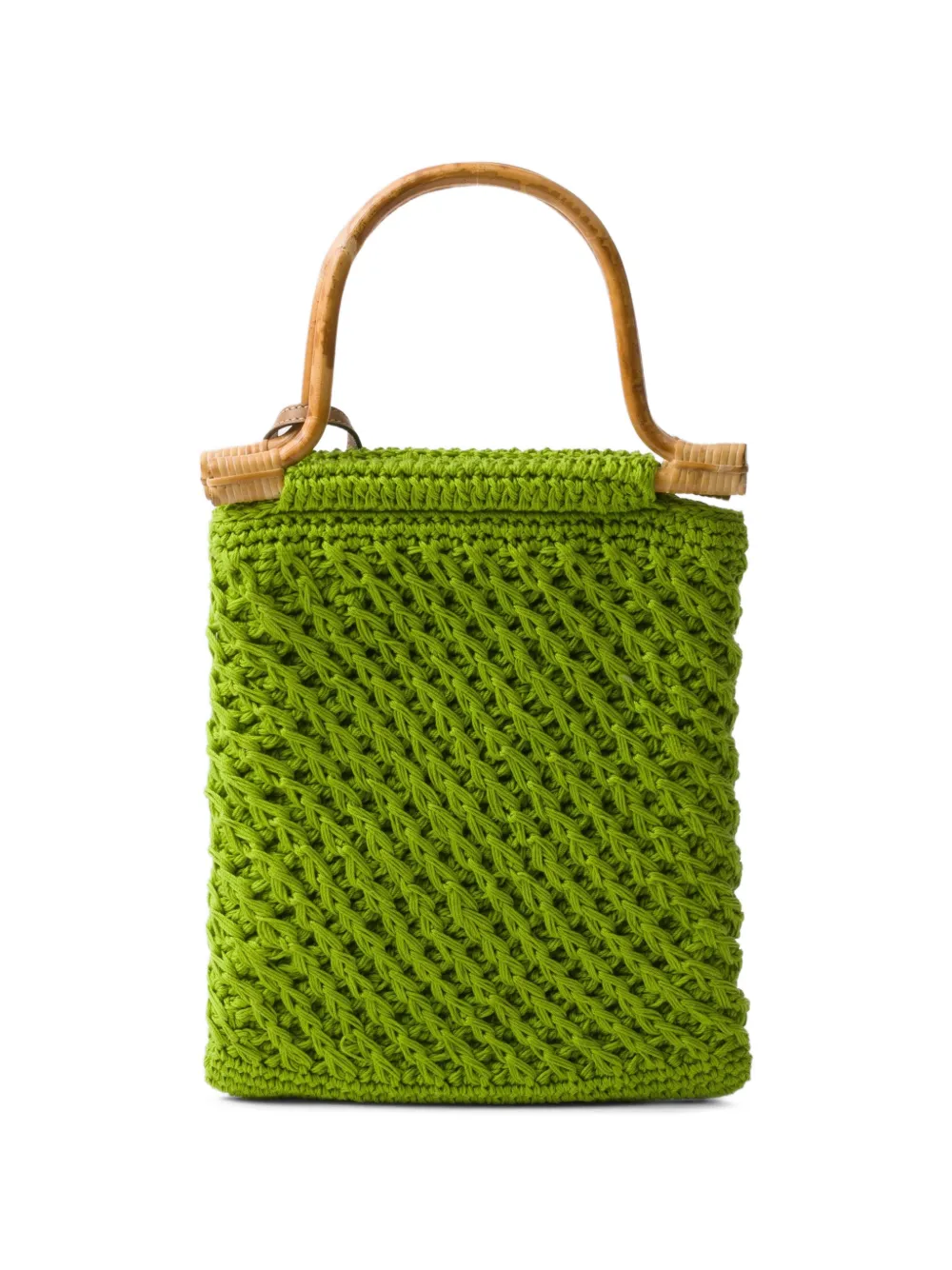Prada Mini Crochet Tote Bag | Green | FARFETCH
