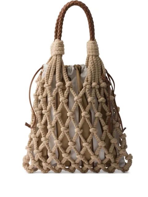 Prada tote de macramé mediana