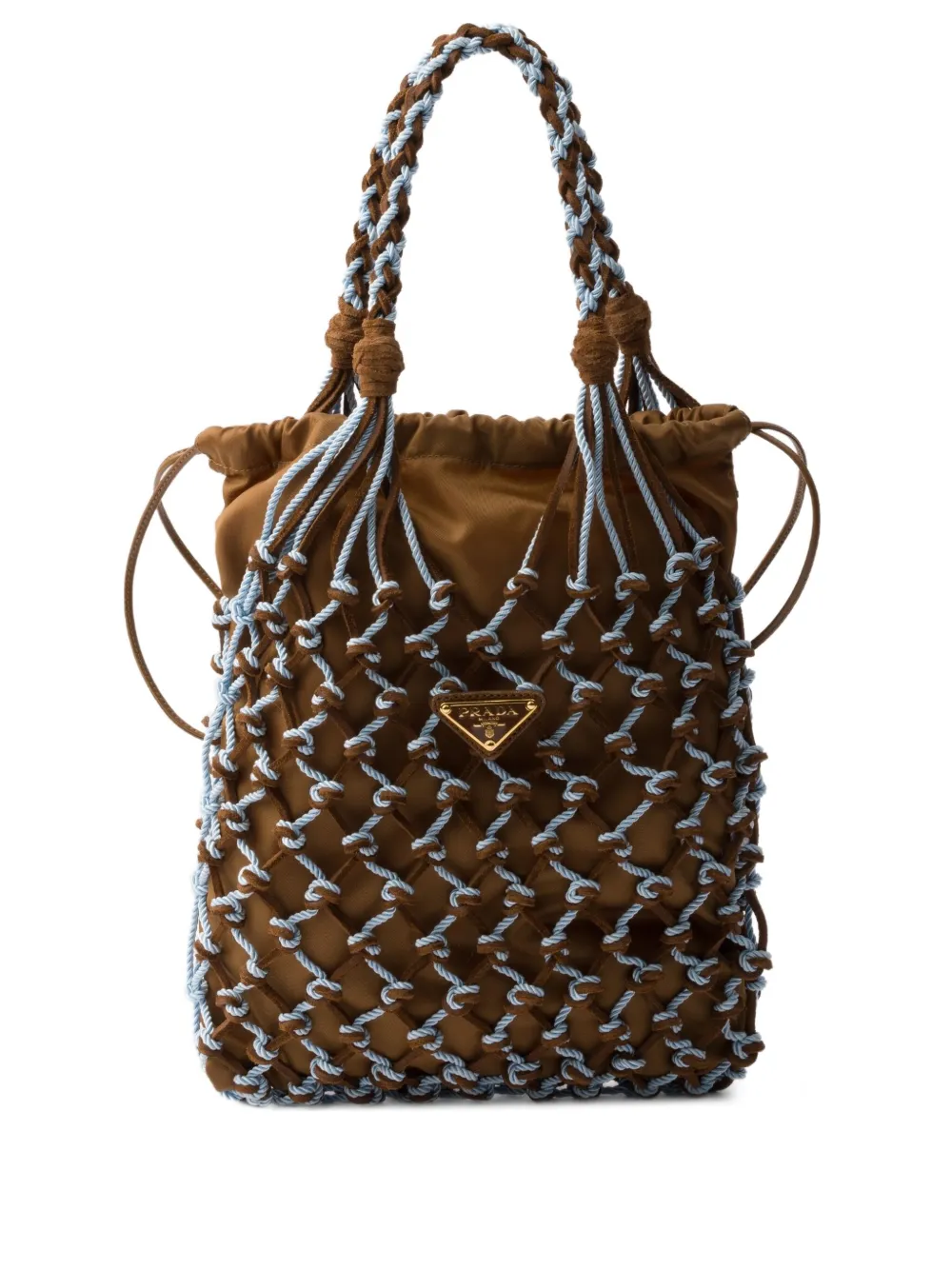 Prada petit sac à main en macramé | marron | Image 1