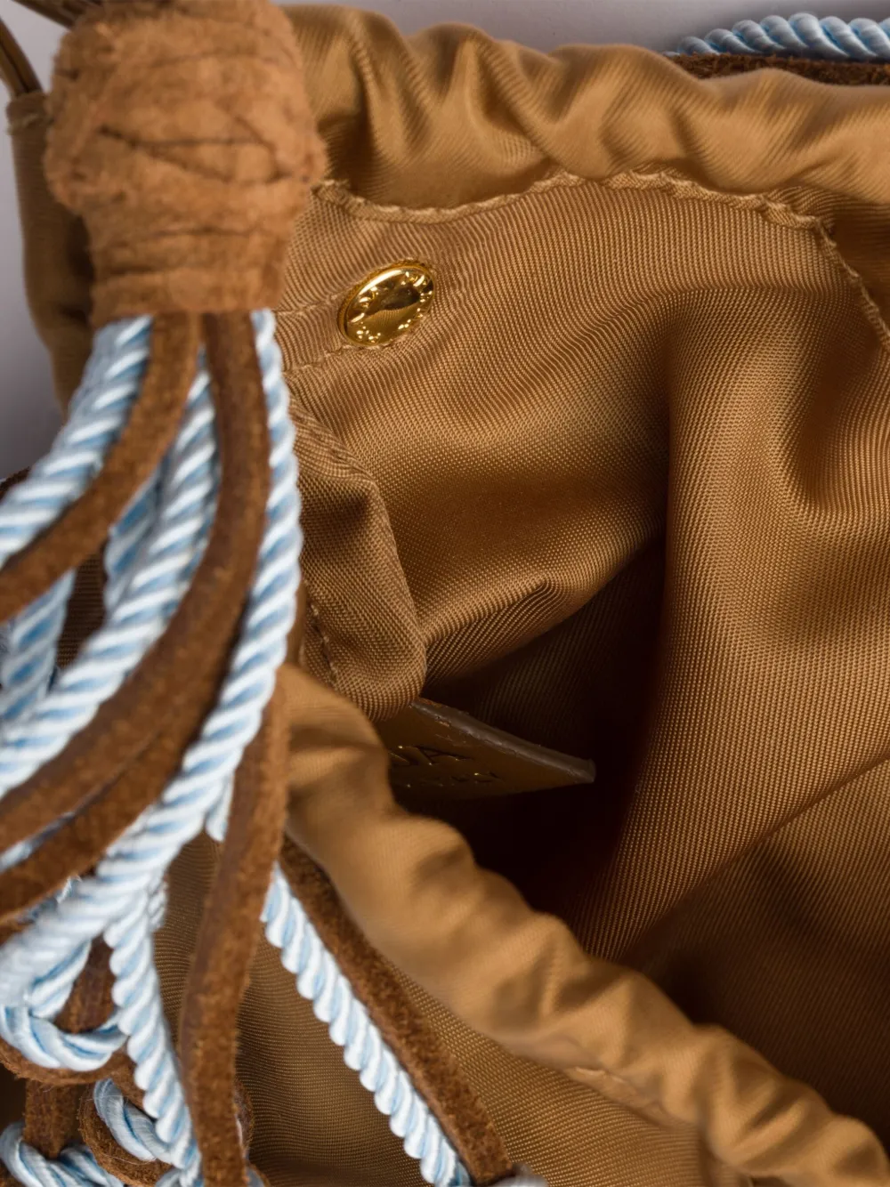 Prada Kleine Macramé shopper Bruin