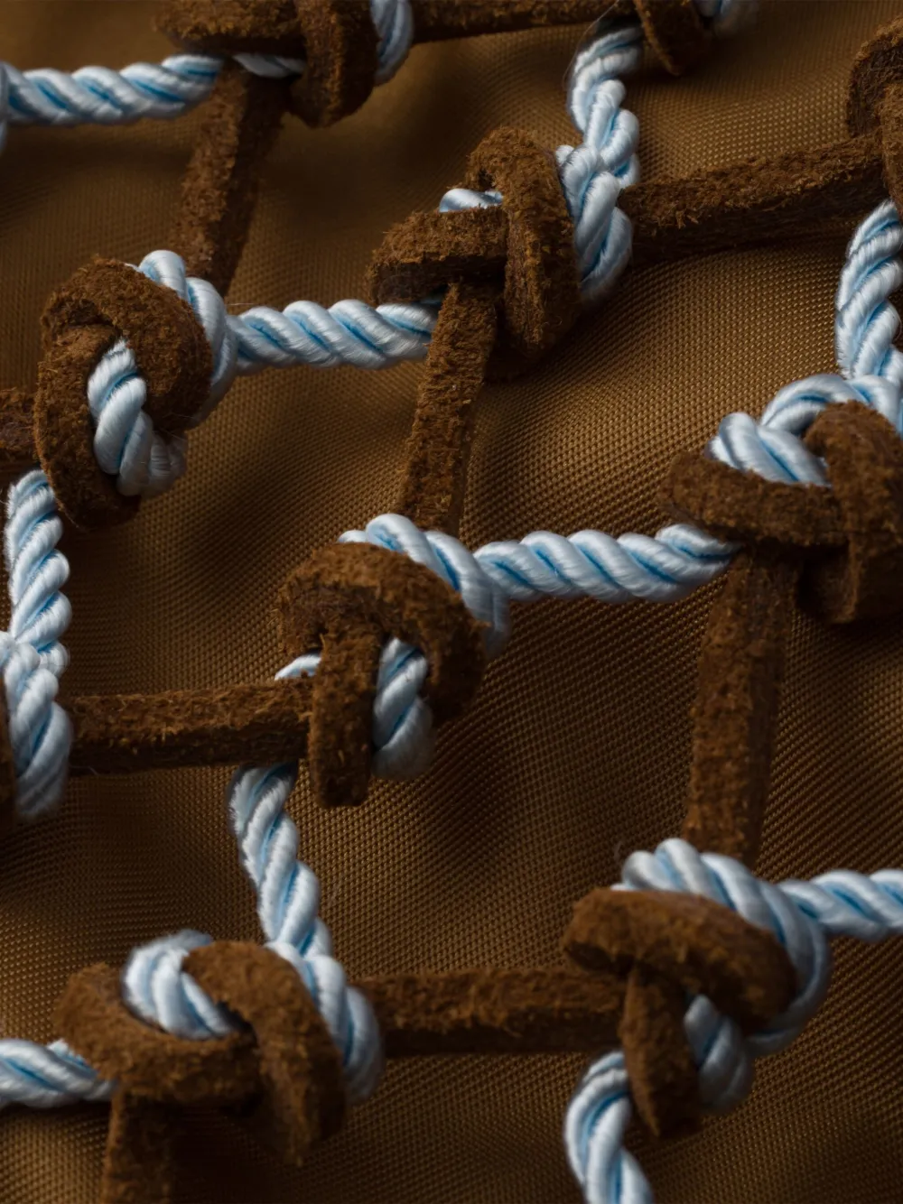 Prada Kleine Macramé shopper Bruin