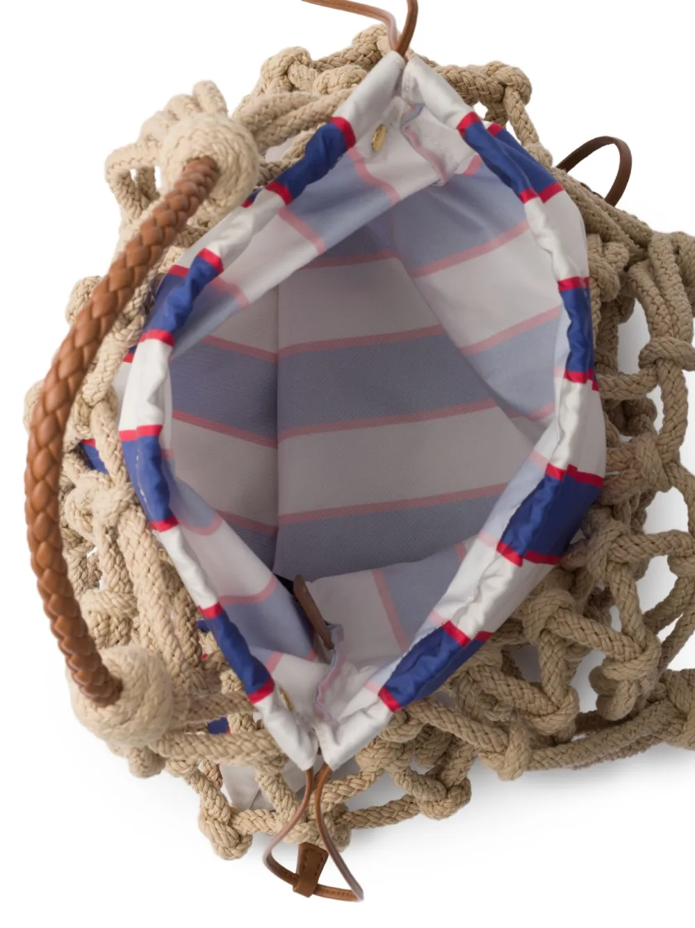 Prada Medium macramé shopper Beige