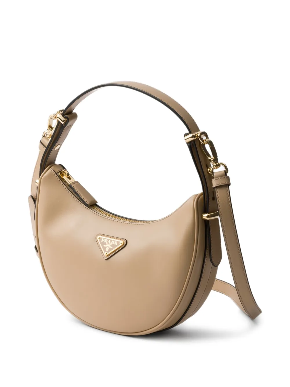 Shop Prada Small Arqué Shoulder Bag In Neutrals
