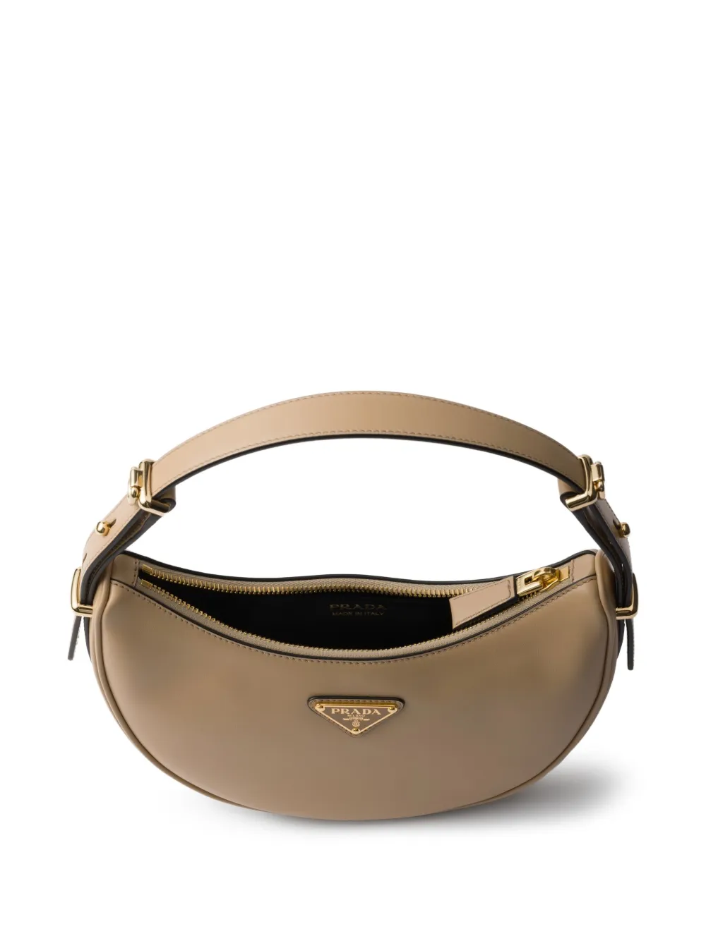 Shop Prada Small Arqué Shoulder Bag In Neutrals