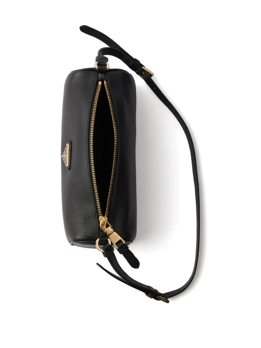 Prada Leren schoudertas Zwart