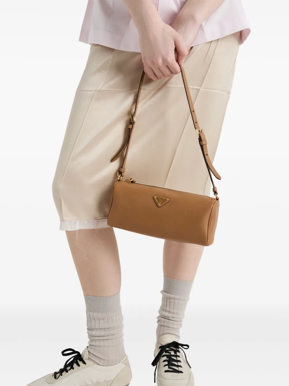 Prada Leren schoudertas Bruin