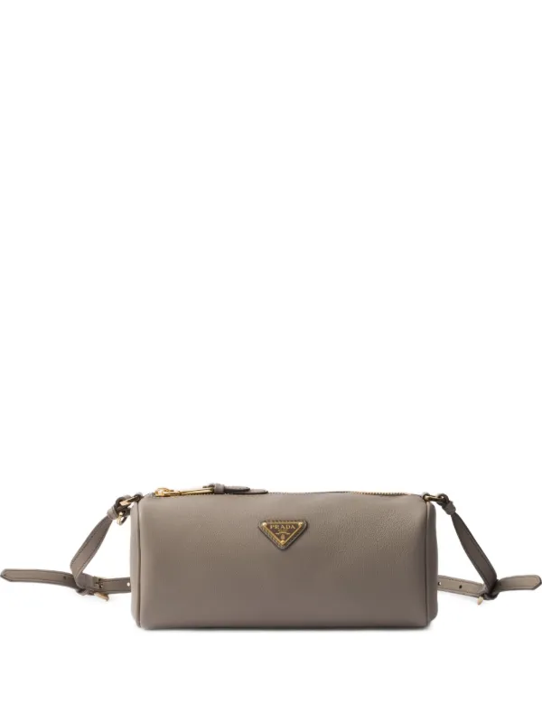 Prada レザーショルダーバッグ | グレー | FARFETCH JP