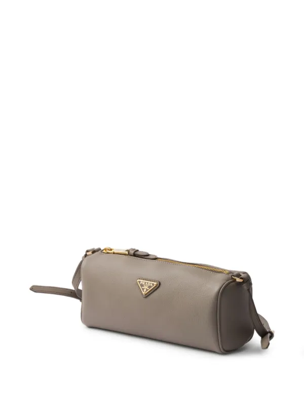Prada レザーショルダーバッグ | グレー | FARFETCH JP