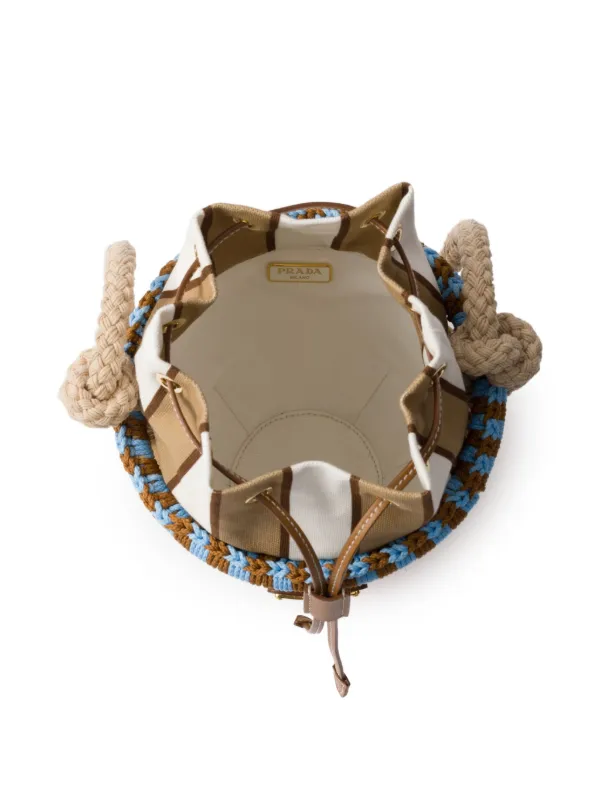 Prada ミニ ウィッカーバケットバッグ | ニュートラル | FARFETCH JP