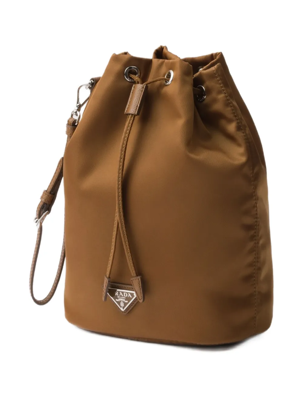 Prada Re-nylon Bucket Bag In Brown
