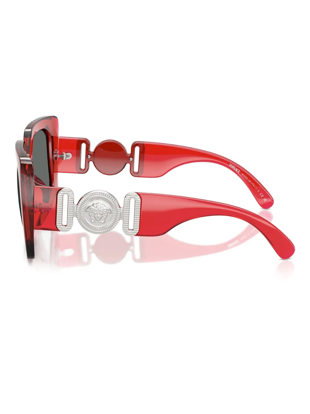 Versace Zonnebril met vierkant montuur Rood