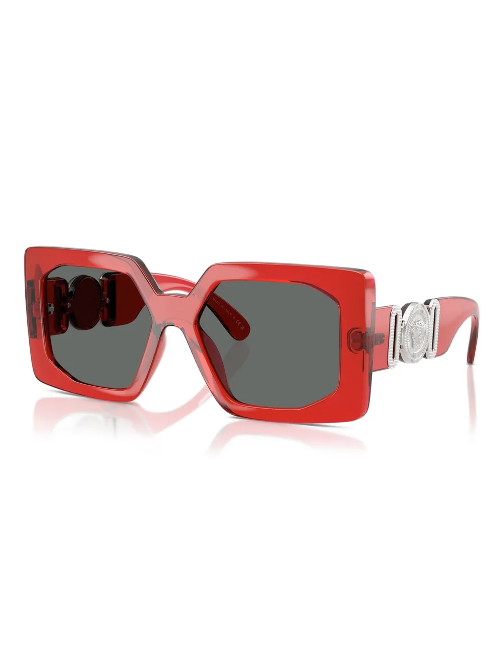 Versace Zonnebril met vierkant montuur Rood