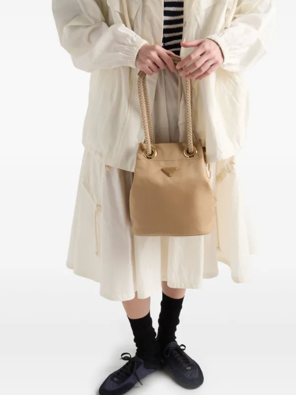 Prada Small Mariner Re-Nylon Bucket Bag | Neutrals | FARFETCH