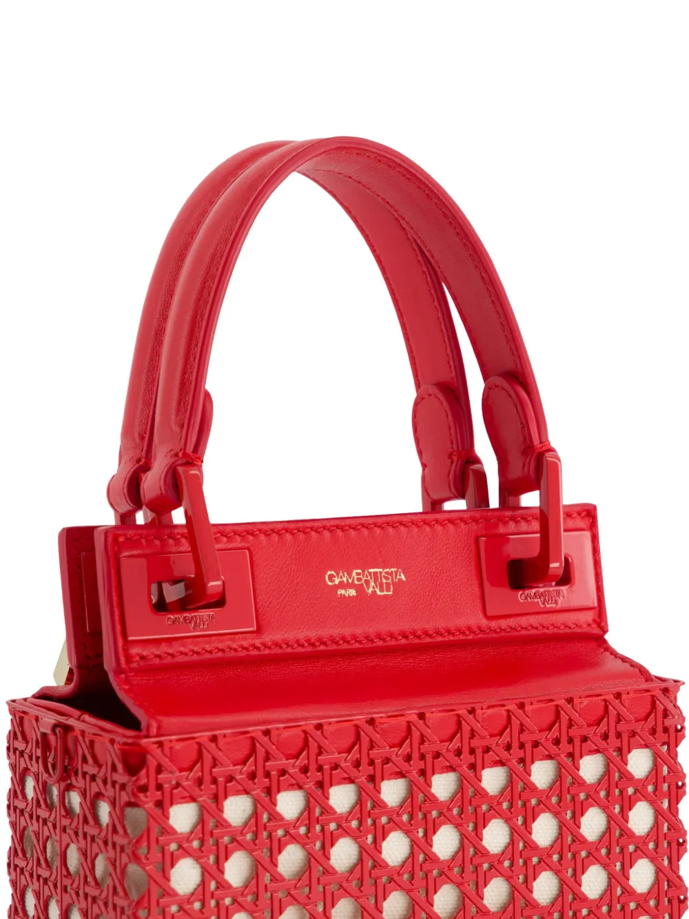 Giambattista Valli Leren shopper Rood