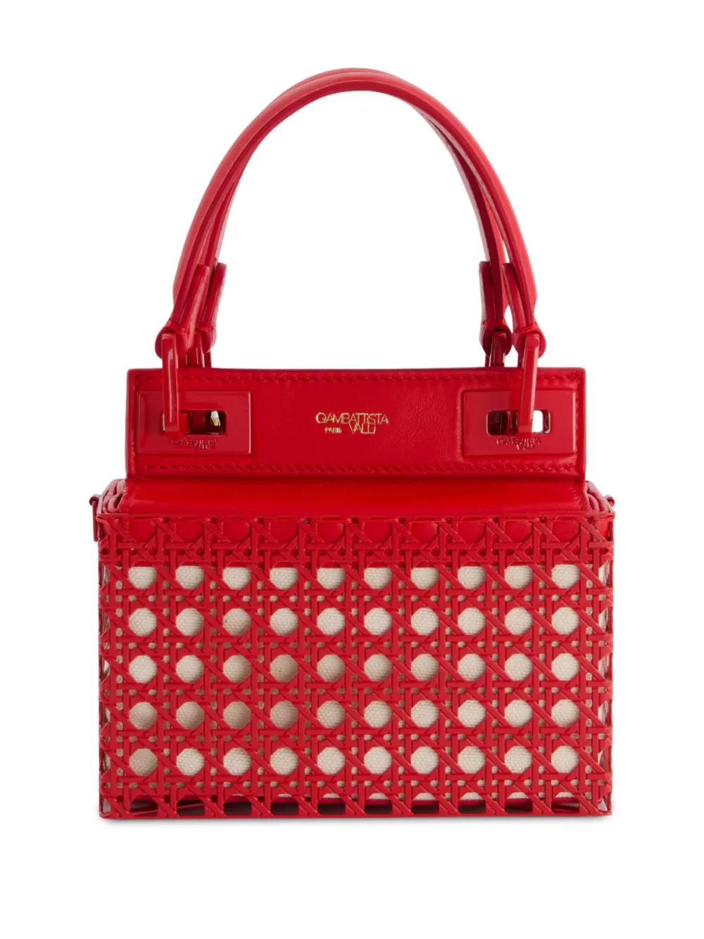 Giambattista Valli Leren shopper Rood