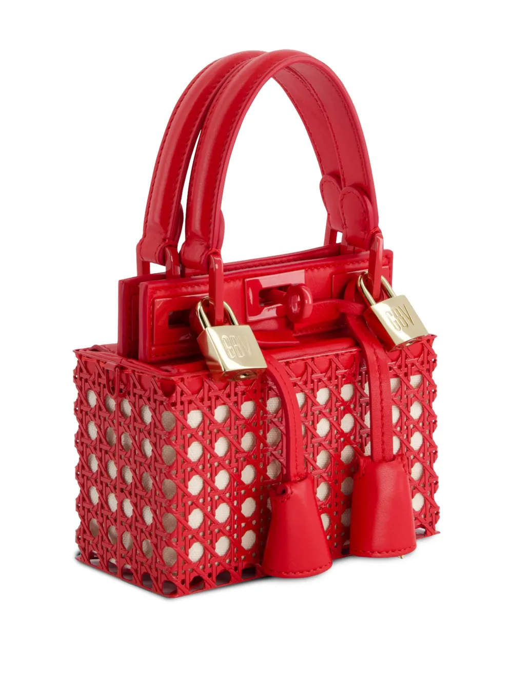 Giambattista Valli Leren shopper Rood