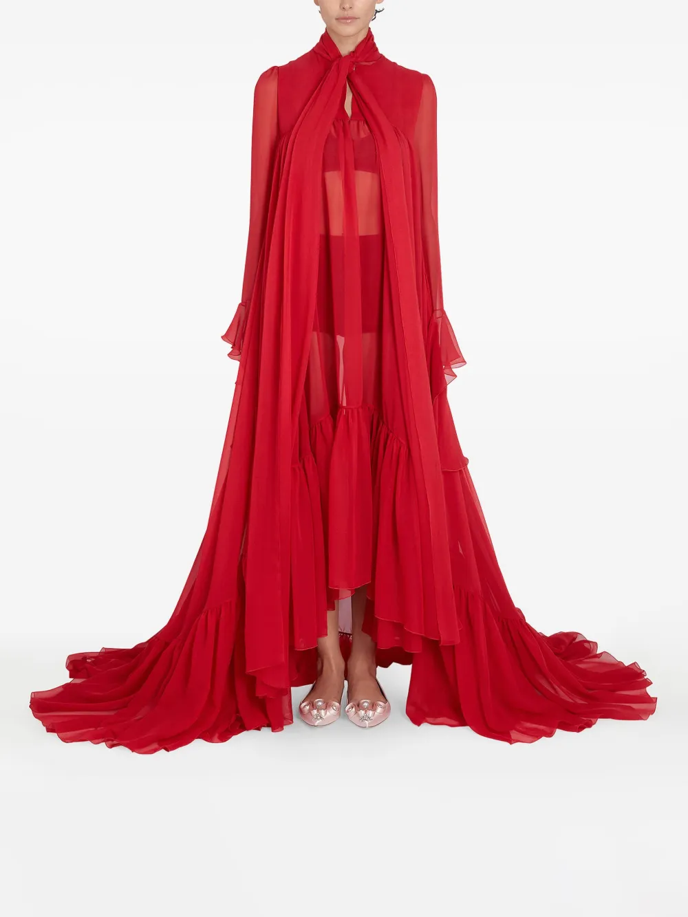 Giambattista Valli Zijden jurk Rood